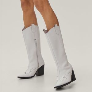 Knee High Leather Cowboy Boots
